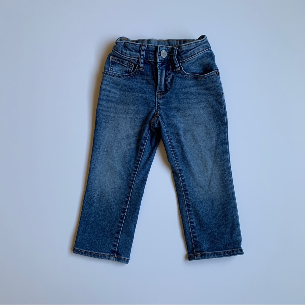 Baby Gap plaid lined straight jeans, 2T